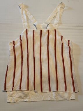 Zara Cream Tank Top with Rust Stripes